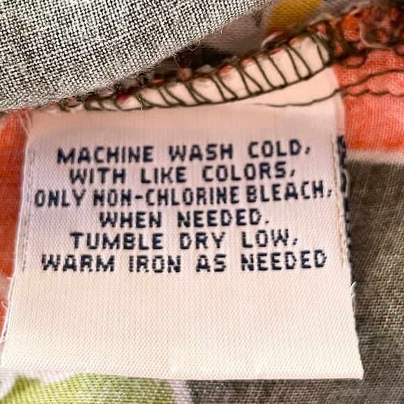 Basic Editions Tropical Button Up Shirt Womens Size M Short Sleeve Resort Summer - Picture 7 of 7